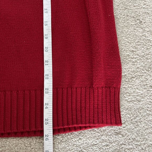 Polo Ralph Lauren Chunky Knit Sweater Mens Large Red Casual Crewneck Old Money - Picture 4 of 5